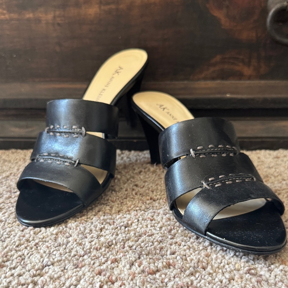 Anne Klein Black Strappy Heels